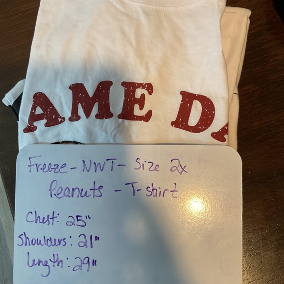 Peanuts Snoopy Adult Football Game Day Graphic Tee Shirt 2X White - Picture 5 of 5